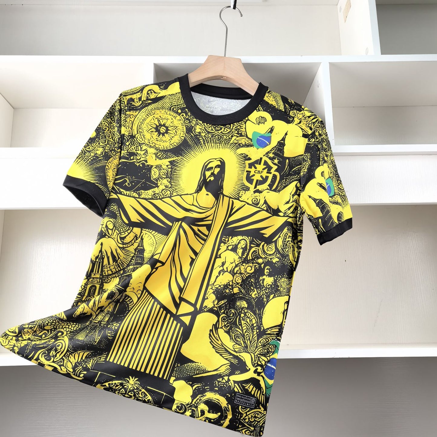 Brazilië Christus Shirt Geel