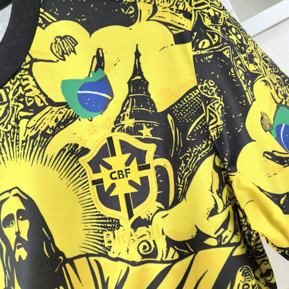 Brazilië Christus Shirt Geel