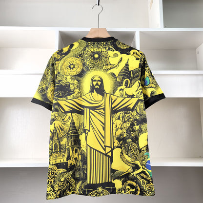 Brazilië Christus Shirt Geel